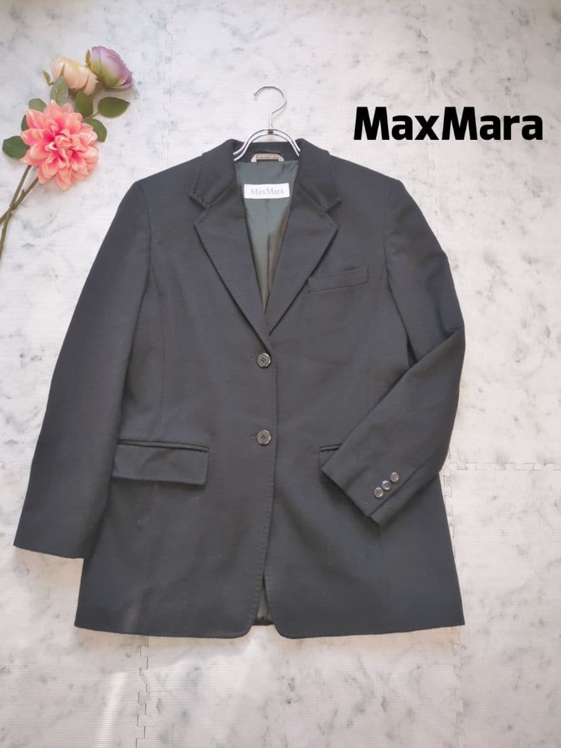 【美品】MaxMara　マックスマーラ　白タグ　ヴァージンウール　ジャケット