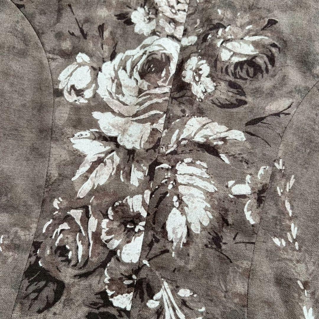 ETRO フラワープリント テーラードジャケット ウール ブラウン系 46