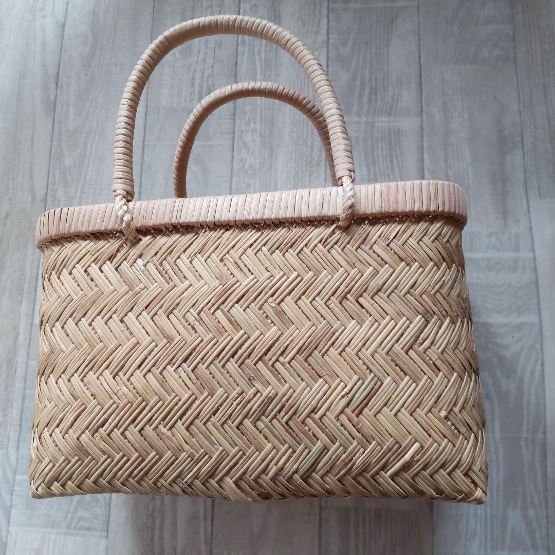 鳥越竹細工　竹かご　買い物かご　市場かご　岩手 すず竹