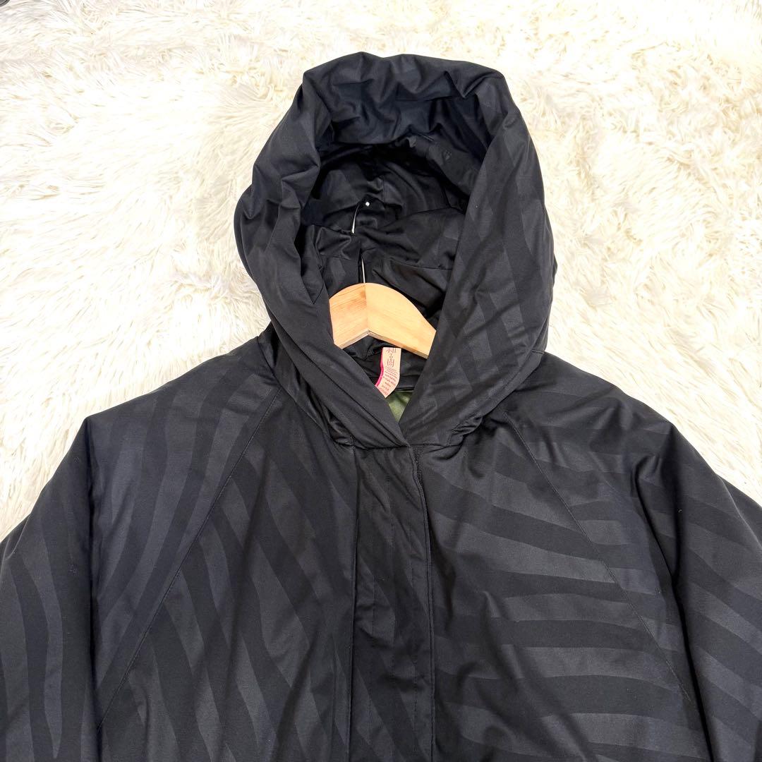 粧U YOSOOU ダウンライナー付きポンチョ ケープコート フード 黒 2
