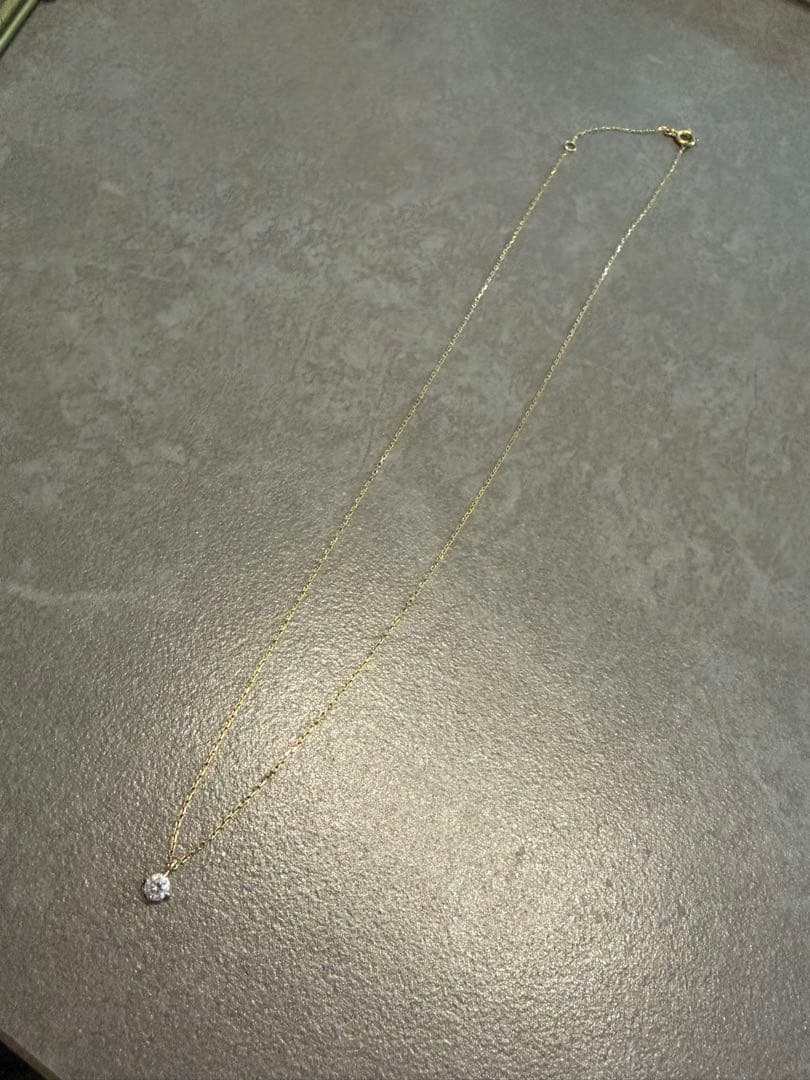 ete ブライトK18Yネックレス0.1ct 40cm 現物写真 証明書あり