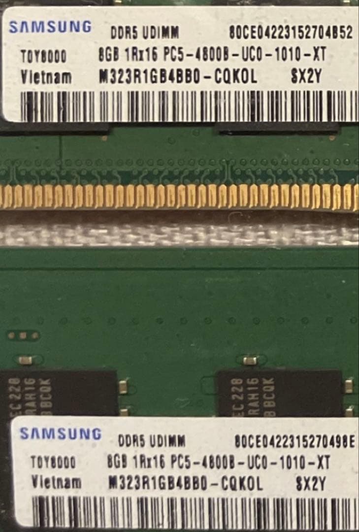 HP純正 PC5-4800B UDIMM 8GB ×2(計16GB)