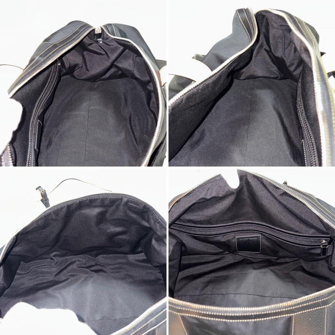 ★美品★COACH ボストンバッグ 大容量 レザー切替 ショルダー紐付 ブラック