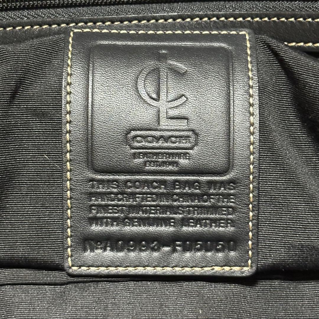 ★美品★COACH ボストンバッグ 大容量 レザー切替 ショルダー紐付 ブラック