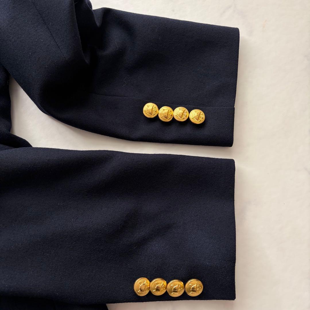 極美品✨90’s ポロラルフローレン 金ボタン 紺ブレ シングル ウール 160