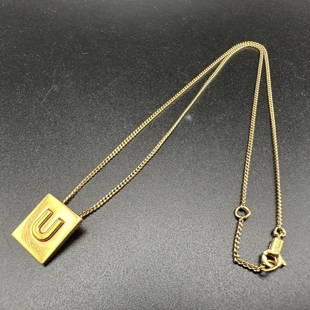 未使用級✨　セリーヌ　アルファベット　ネックレス　U　ロゴ　1187