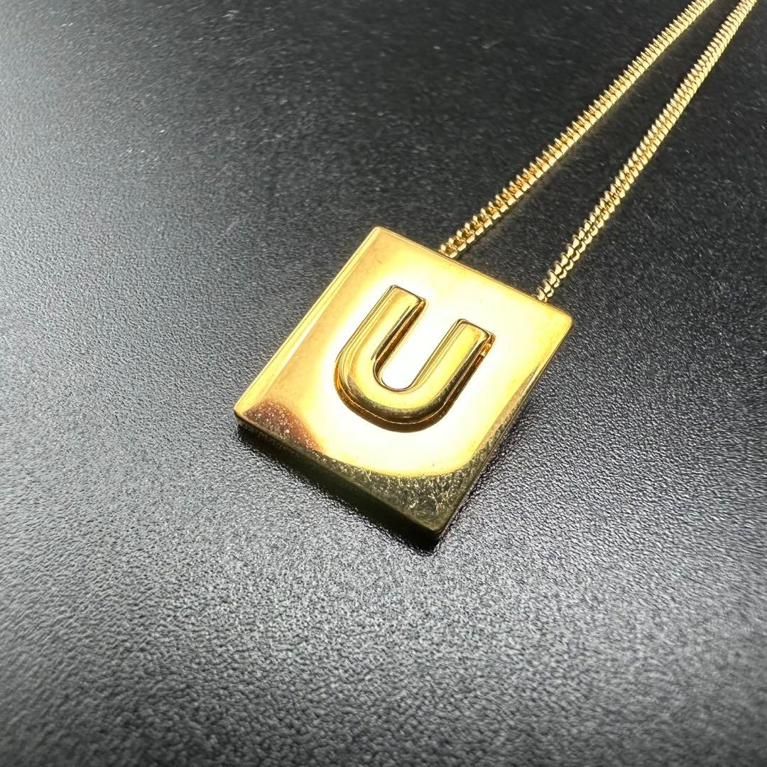 未使用級✨　セリーヌ　アルファベット　ネックレス　U　ロゴ　1187