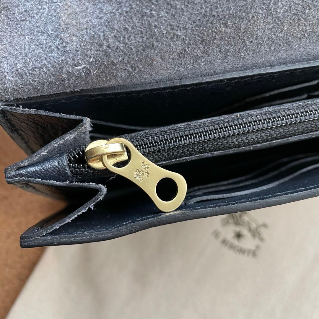 IL BISONTE イルビゾンテ 長財布 レザー 牛革 イタリア製 ネイビー