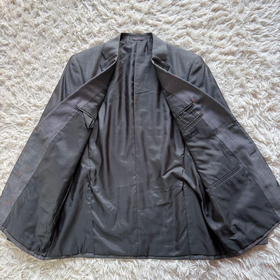 美品 ONLY スリーピーススーツ シルク混 シャイニー光沢グレー 170AB