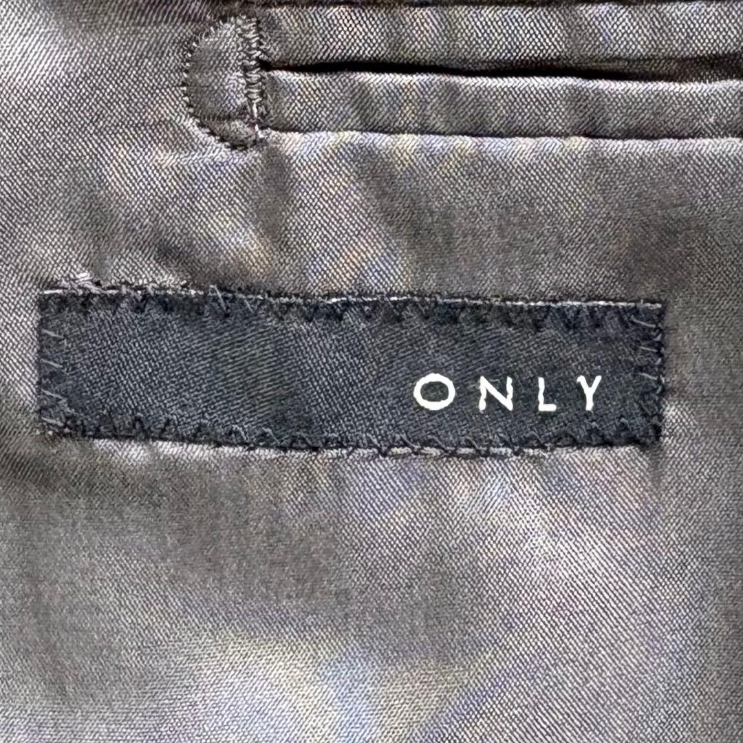 美品 ONLY スリーピーススーツ シルク混 シャイニー光沢グレー 170AB