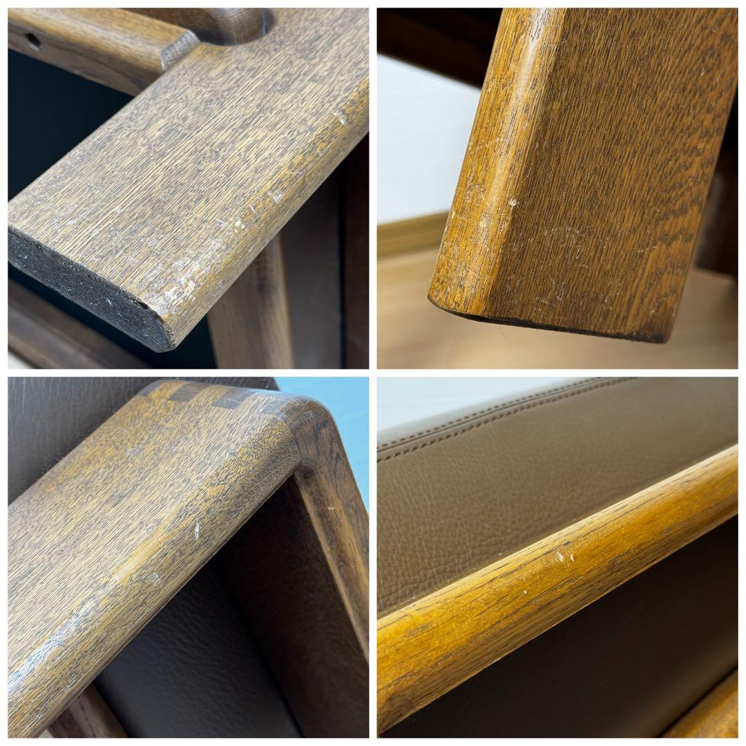 【状態良好】カンディハウス ボルス リビング スツール オットマン レザー張り