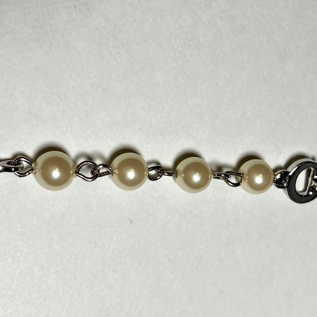 美品✨ クリスチャンディオール CDロゴ パール ネックレス シルバー