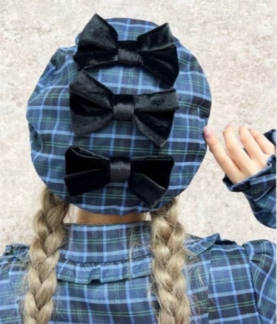 axes femme kawaii タータンチェックベレー帽 ブルー 新品未使用