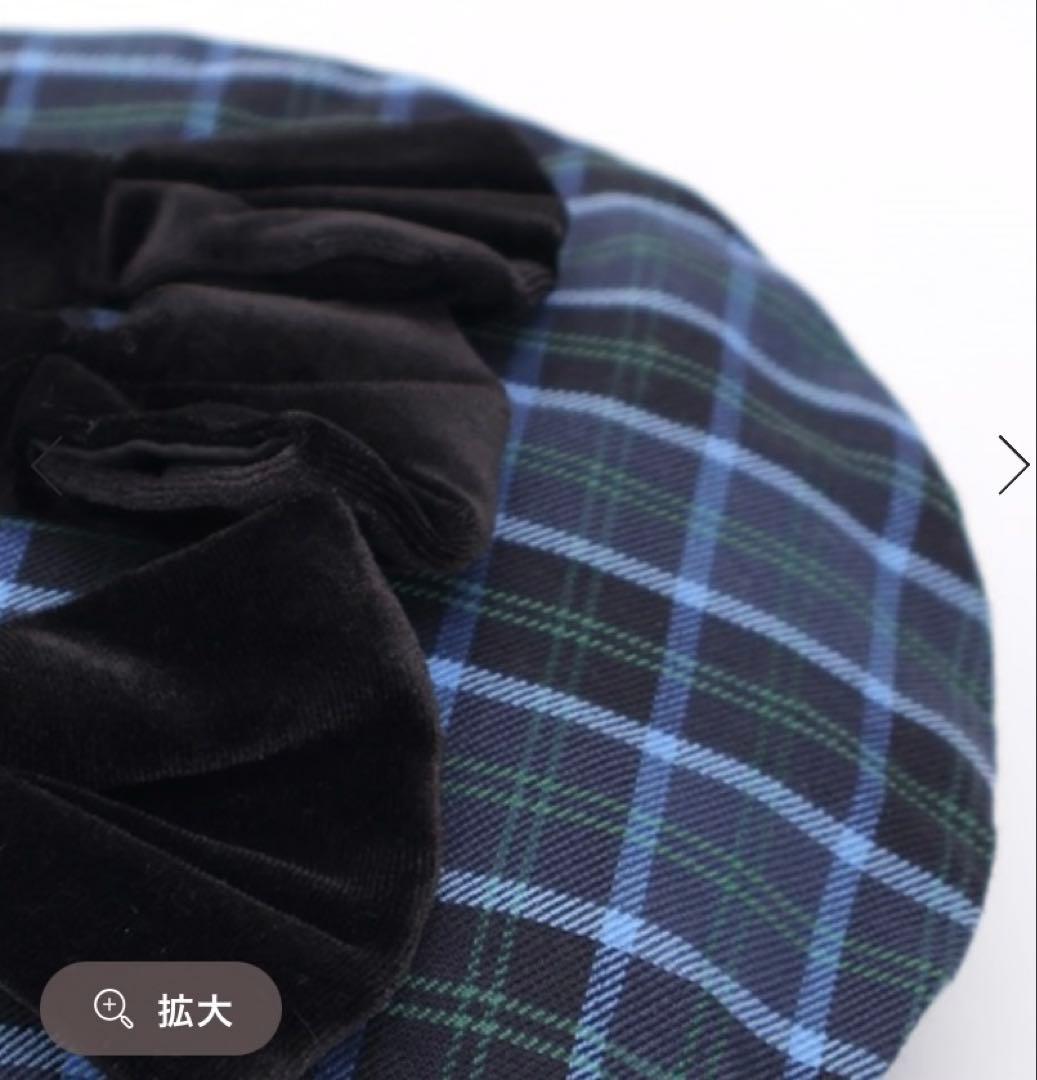 axes femme kawaii タータンチェックベレー帽 ブルー 新品未使用