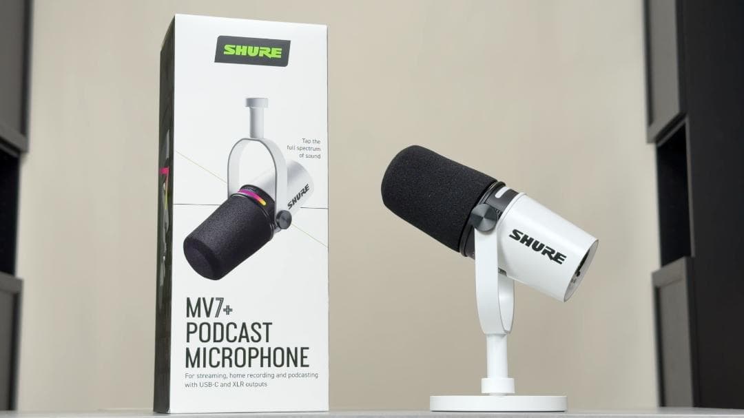 SHURE MV7+ ホワイト シュア ポッドキャストマイクロホン
