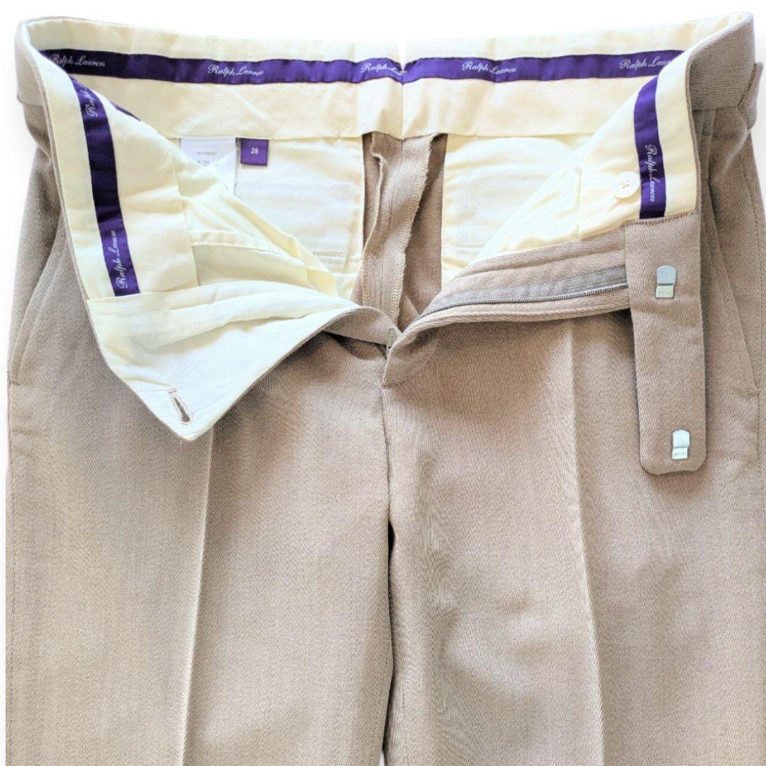 RALPH LAUREN PURPLE LABEL ベージュウールスラックス