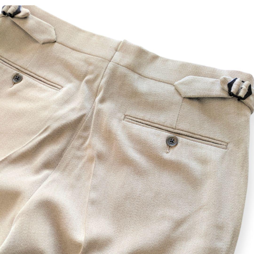 RALPH LAUREN PURPLE LABEL ベージュウールスラックス