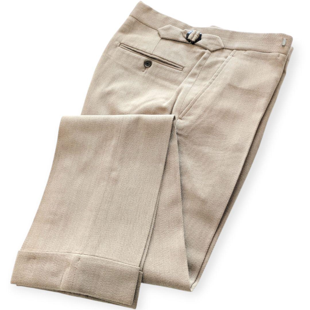 RALPH LAUREN PURPLE LABEL ベージュウールスラックス