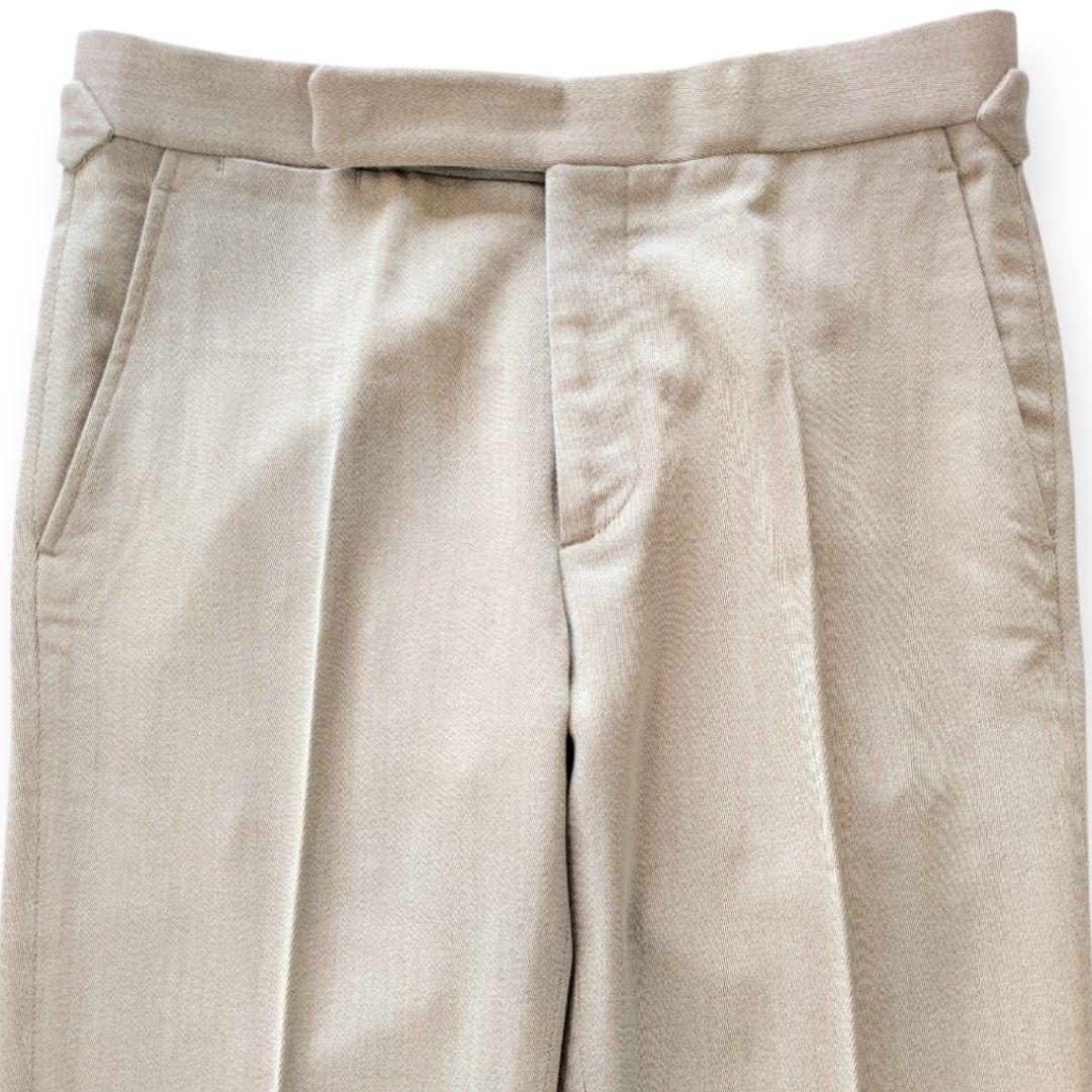 RALPH LAUREN PURPLE LABEL ベージュウールスラックス