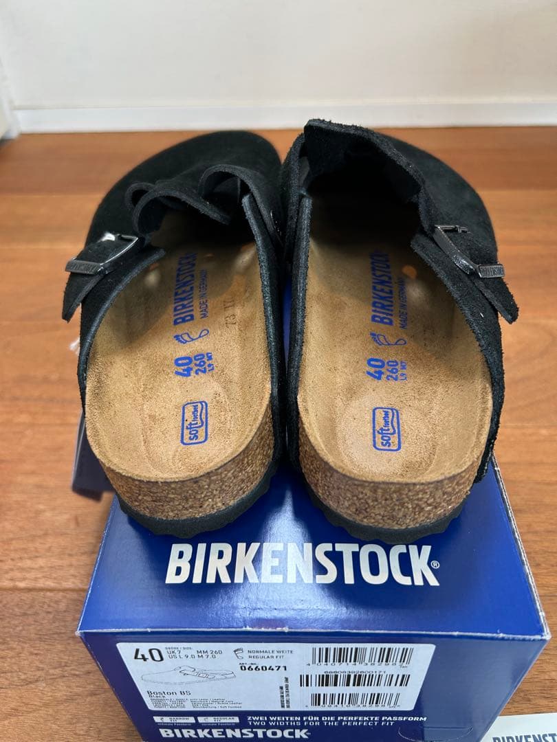 国内正規品BIRKENSTOCK BOSTON BLACK スエード 40 26