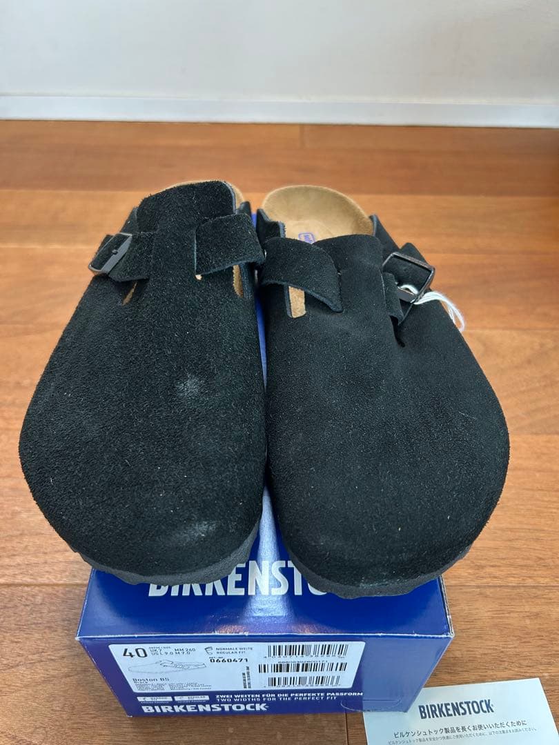 国内正規品BIRKENSTOCK BOSTON BLACK スエード 40 26