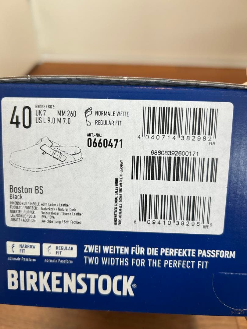 国内正規品BIRKENSTOCK BOSTON BLACK スエード 40 26