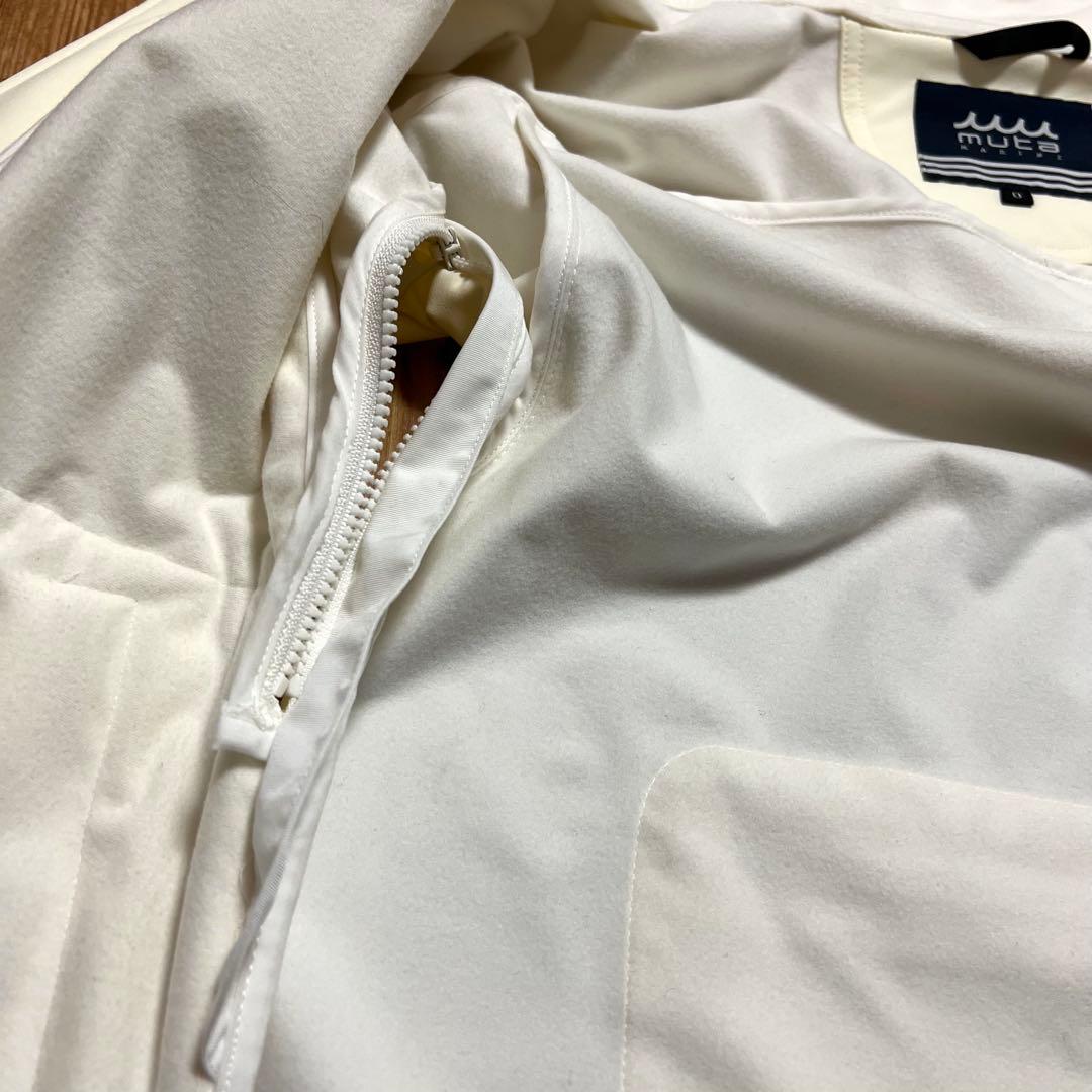 yuu10ムータマリン クリームホワイト フード付きジャケット　0サイズ