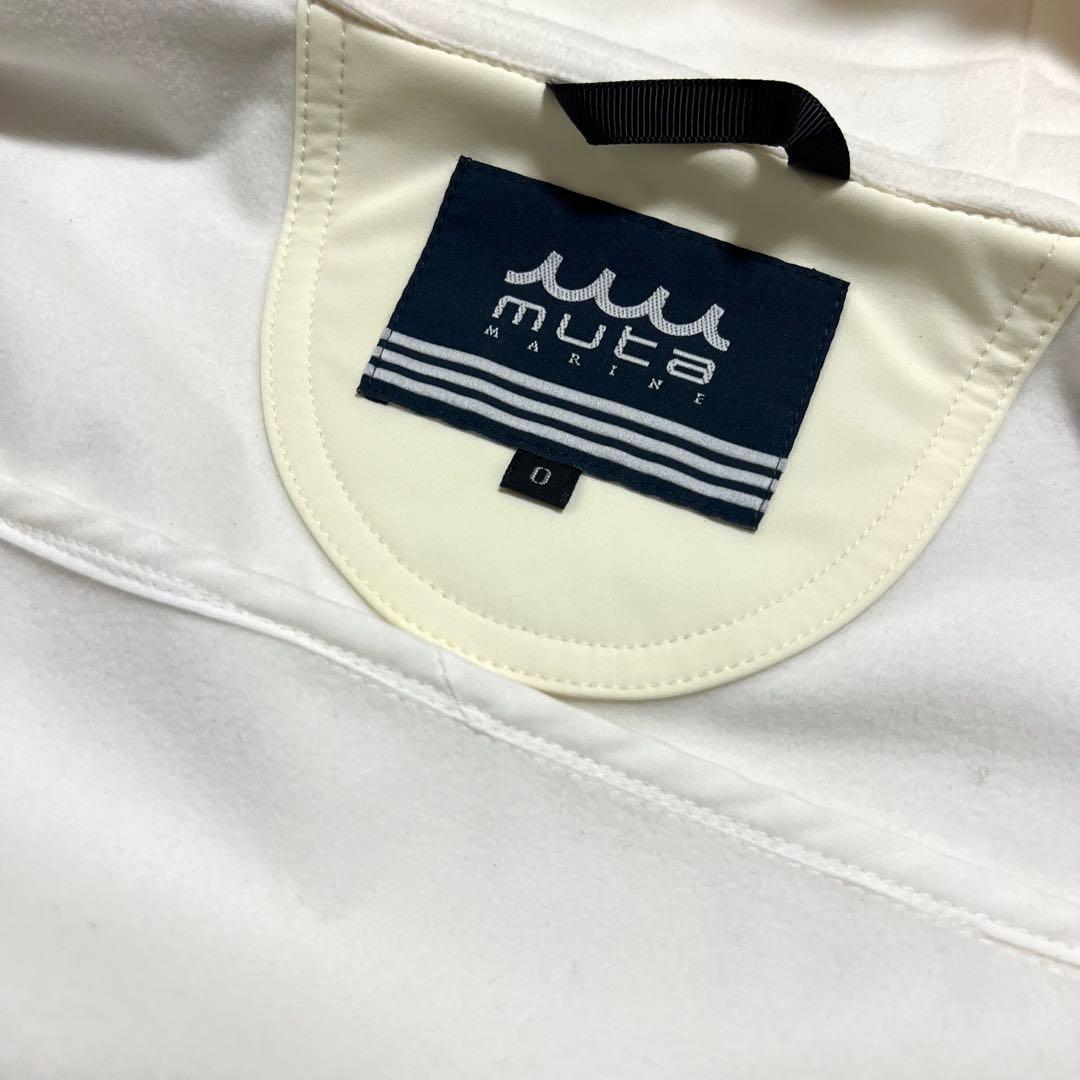 yuu10ムータマリン クリームホワイト フード付きジャケット　0サイズ