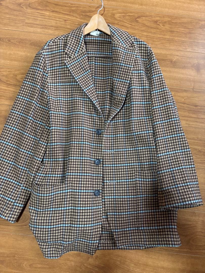 Dries van noten チェック柄ジャケットウール100%