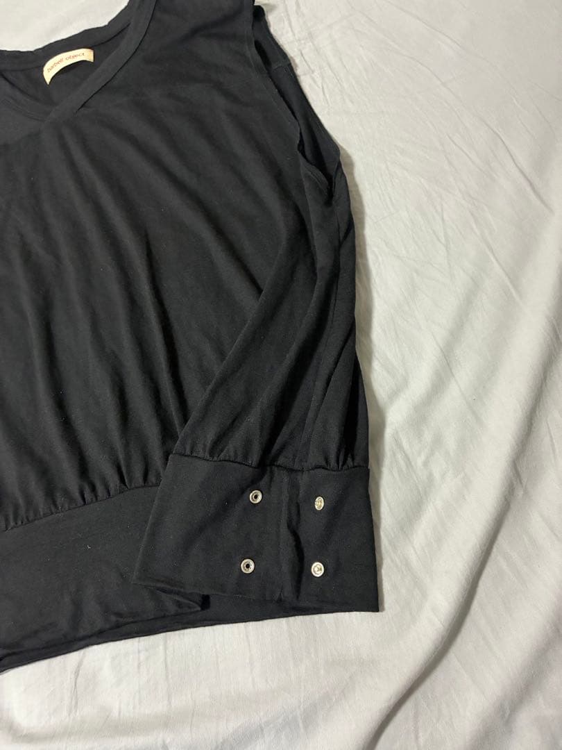 barbell object 黒 Vネック ノースリーブ ベスト