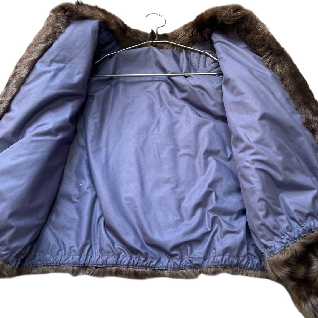 希少カラー グレー ラムファー クロップド丈 リアルファーコート 毛皮 ELLE