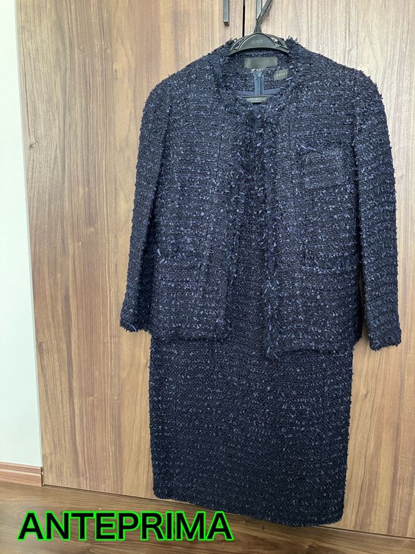 アンテプリマ　ツイード　ジャケット　ワンピース　セット　ネイビー　フォーマル