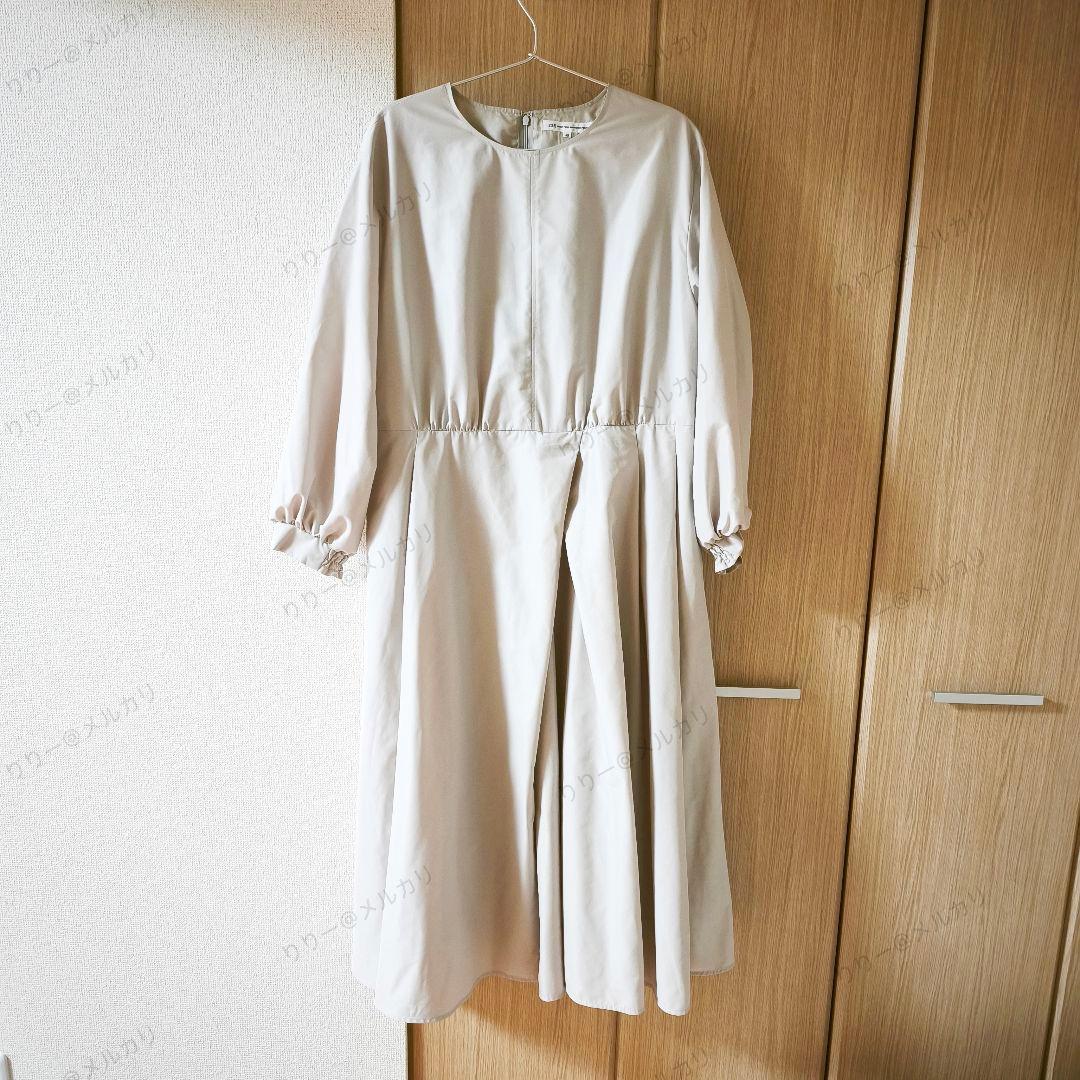 美品25SS・大きいサイズ48★23区　ラスタークロスタックワンピース　ベージュ