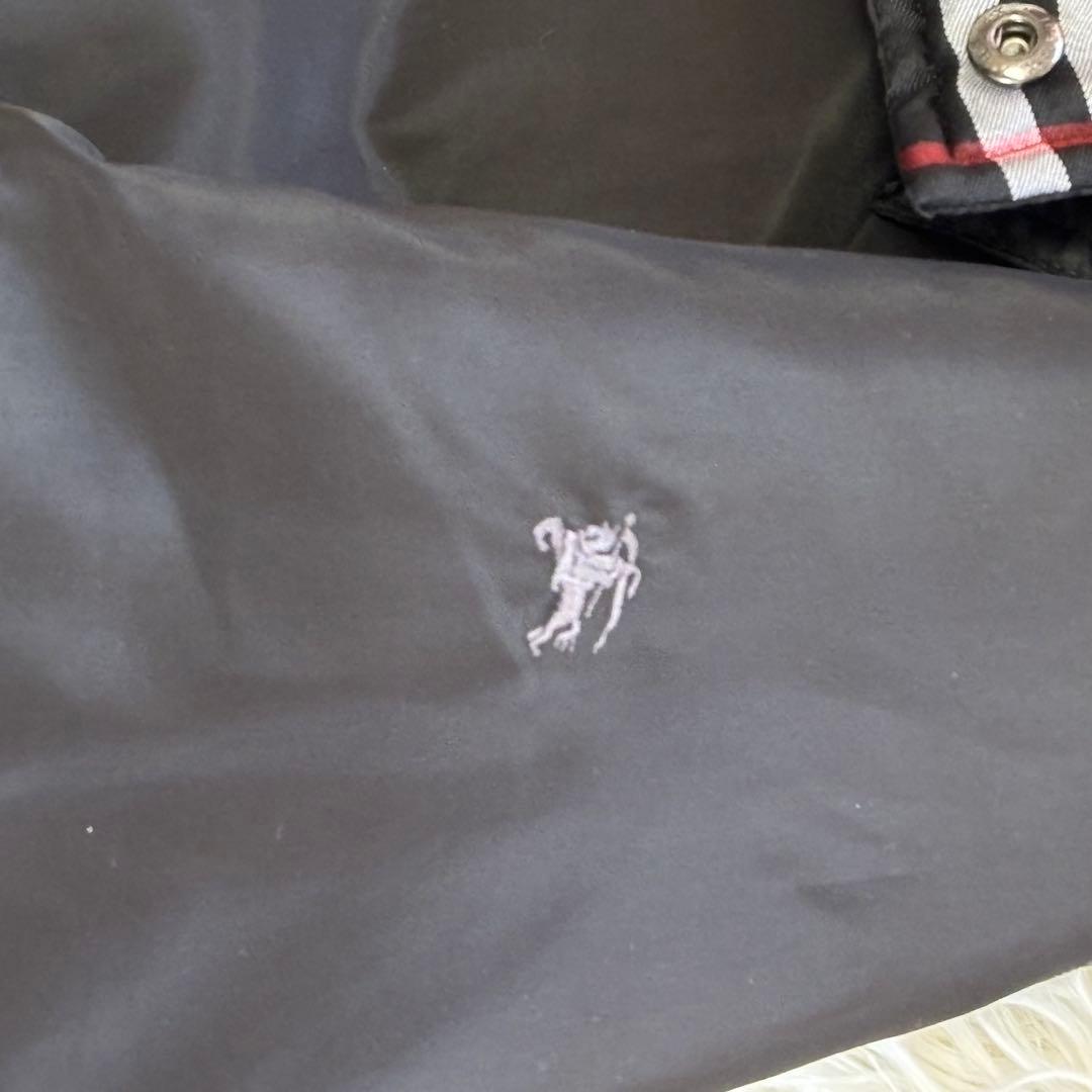 バーバリーブラックレーベル 黒 ダウンコート M シルバーフォックスファー