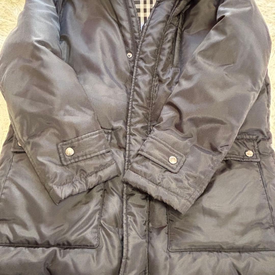 バーバリーブラックレーベル 黒 ダウンコート M シルバーフォックスファー