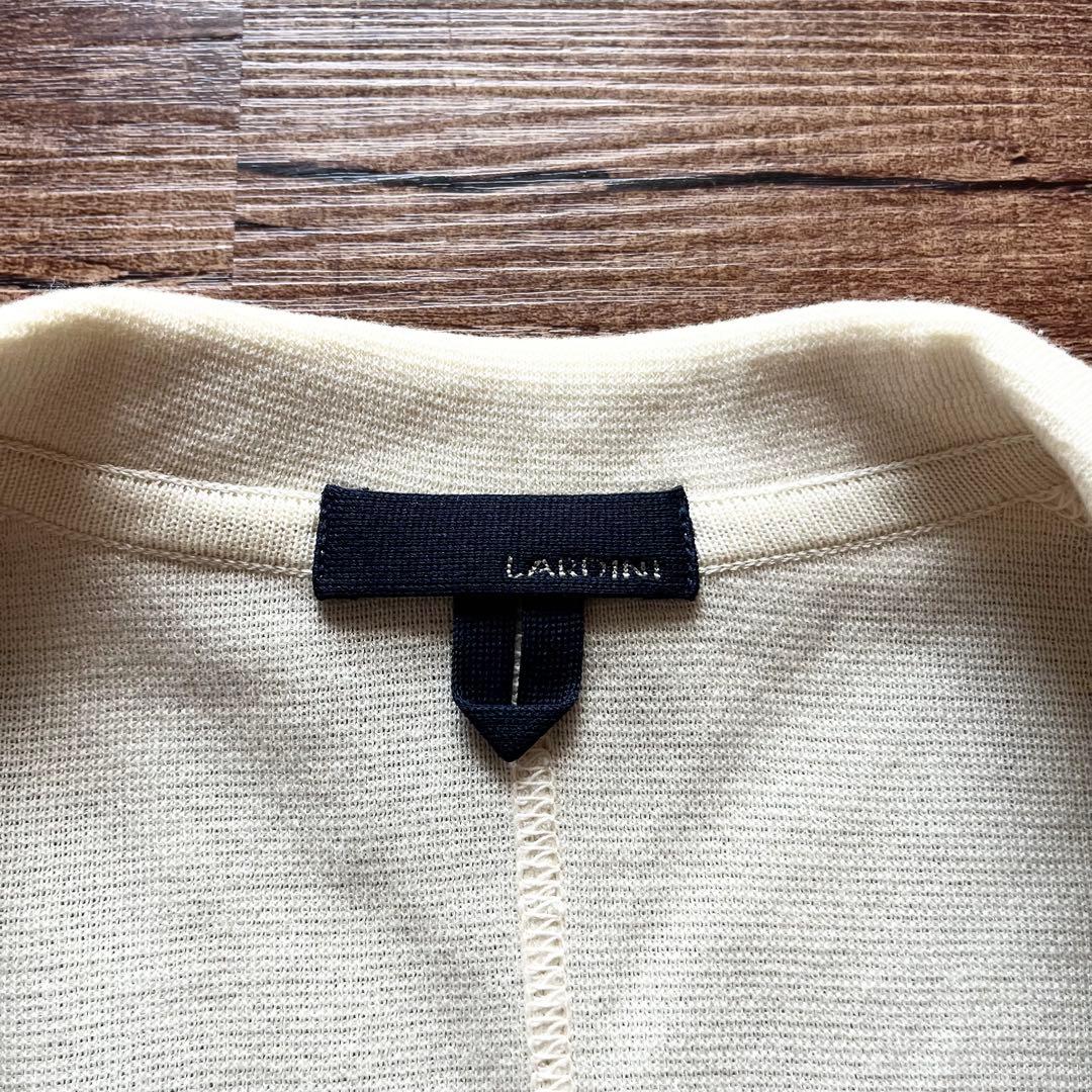 <美品>LARDINI オフホワイト コットン ニットジャケット サイズS相当