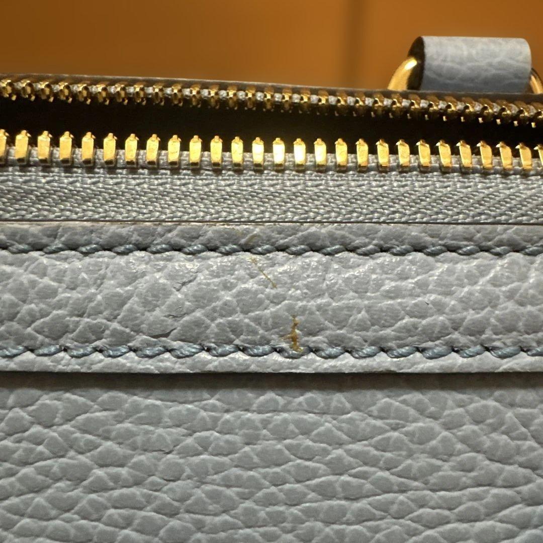 GUCCI インターロッキングG ライトブルーハンドバッグ