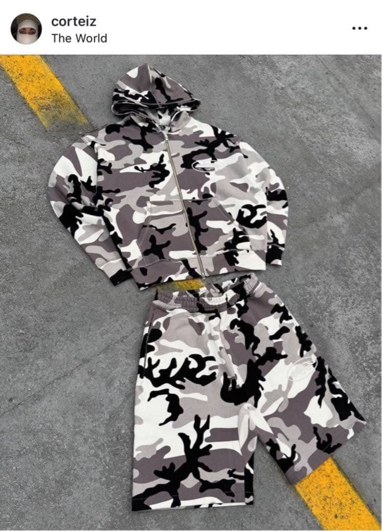 Corteiz カモフラージュ ハーフパンツ グレー