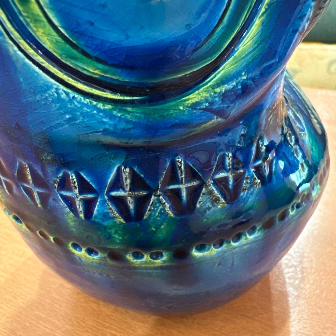 Italy Bitossi社 Flavia リミニブルー フウロウオブジェ 美品