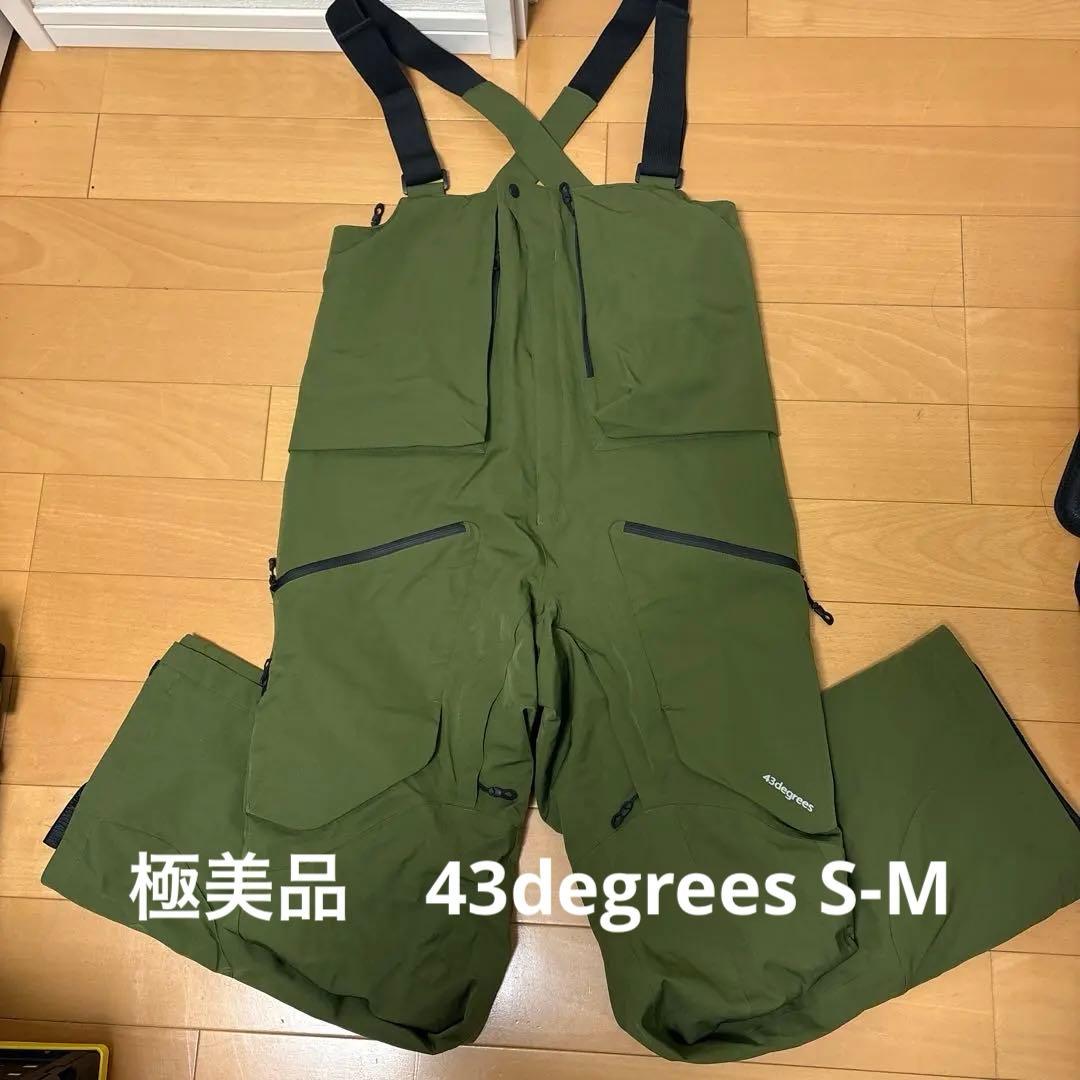 り*う様 極美品　43degrees スノーボード　スキー　ビブパンツ　サイズS
