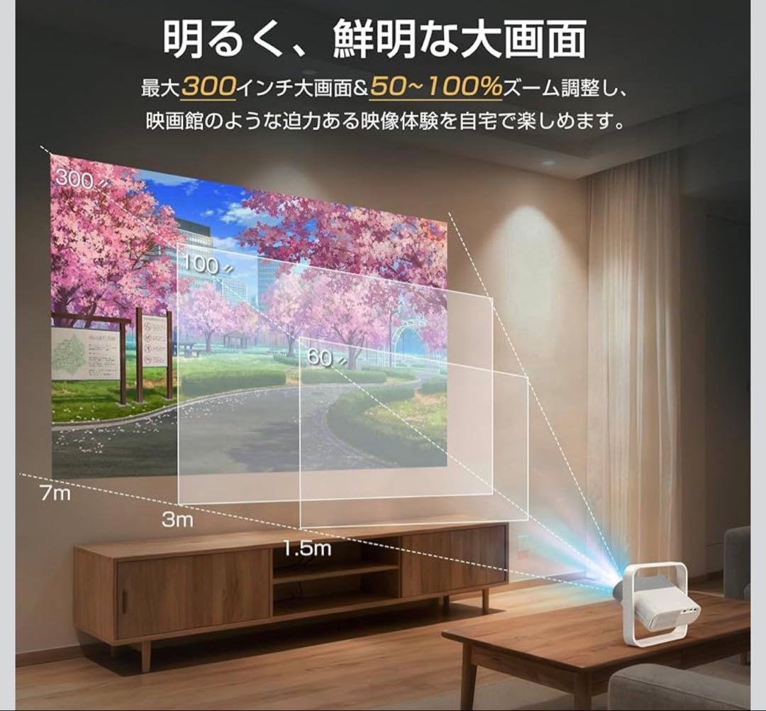 JUUE プロジェクター オートフォーカス　1500ANSI&自動台形補正