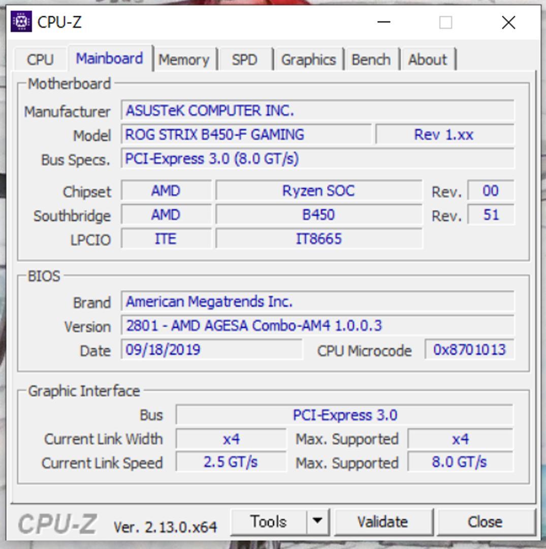 ASUS ROG STRIX B450-F GAMING 取外すまで正常に動作