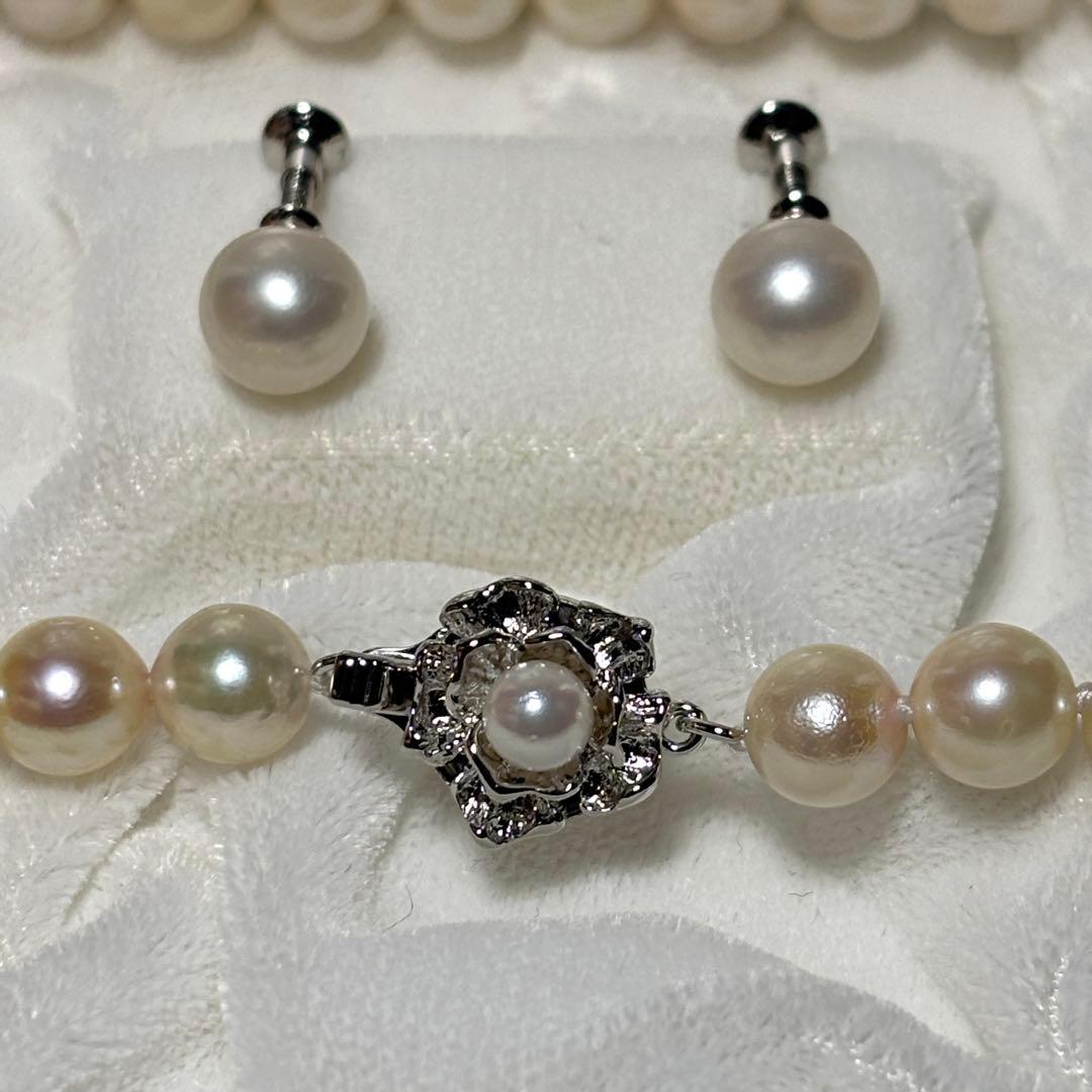 【テリ強】あこや真珠　ネックレス　7.0-7.5mm 41cm パール