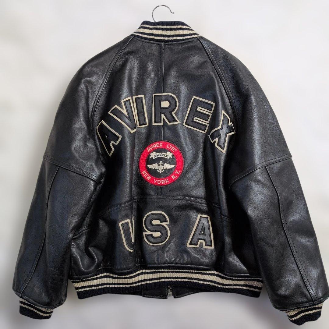 アヴィレックス レザー スタジャン S表記(M〜L相当) キルティング 超良品