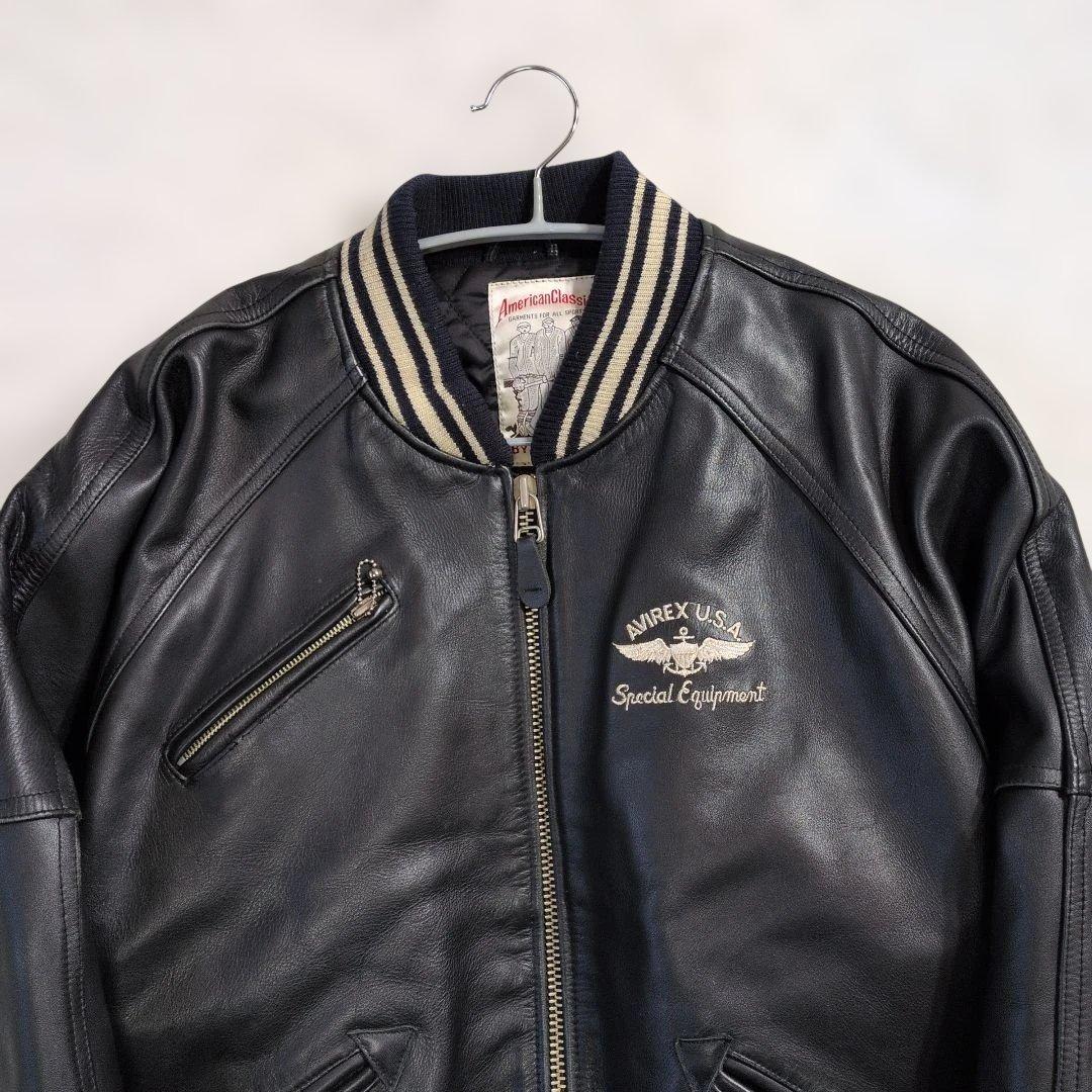 アヴィレックス レザー スタジャン S表記(M〜L相当) キルティング 超良品