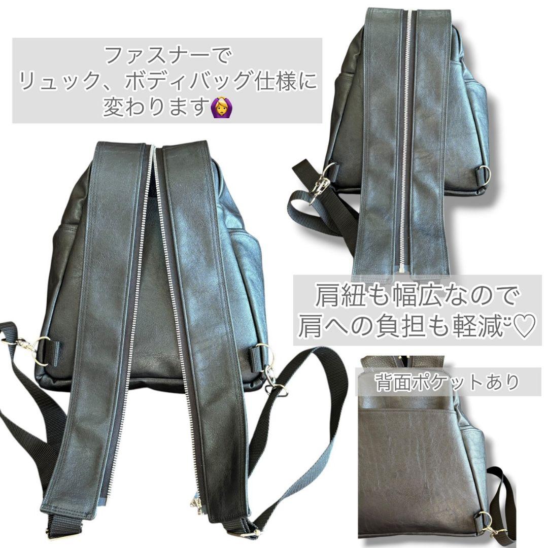 3way bag／ロゴ／blackleather
