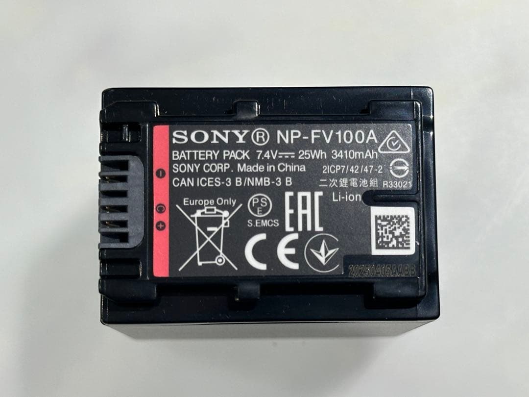 ソニー カメラ用リチャージャブルバッテリーパック NP-FV100A