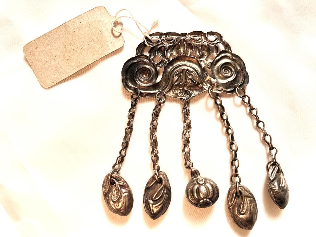 【 明~清代 银挂件 】　ペンダント　広州市文物　中華古玩