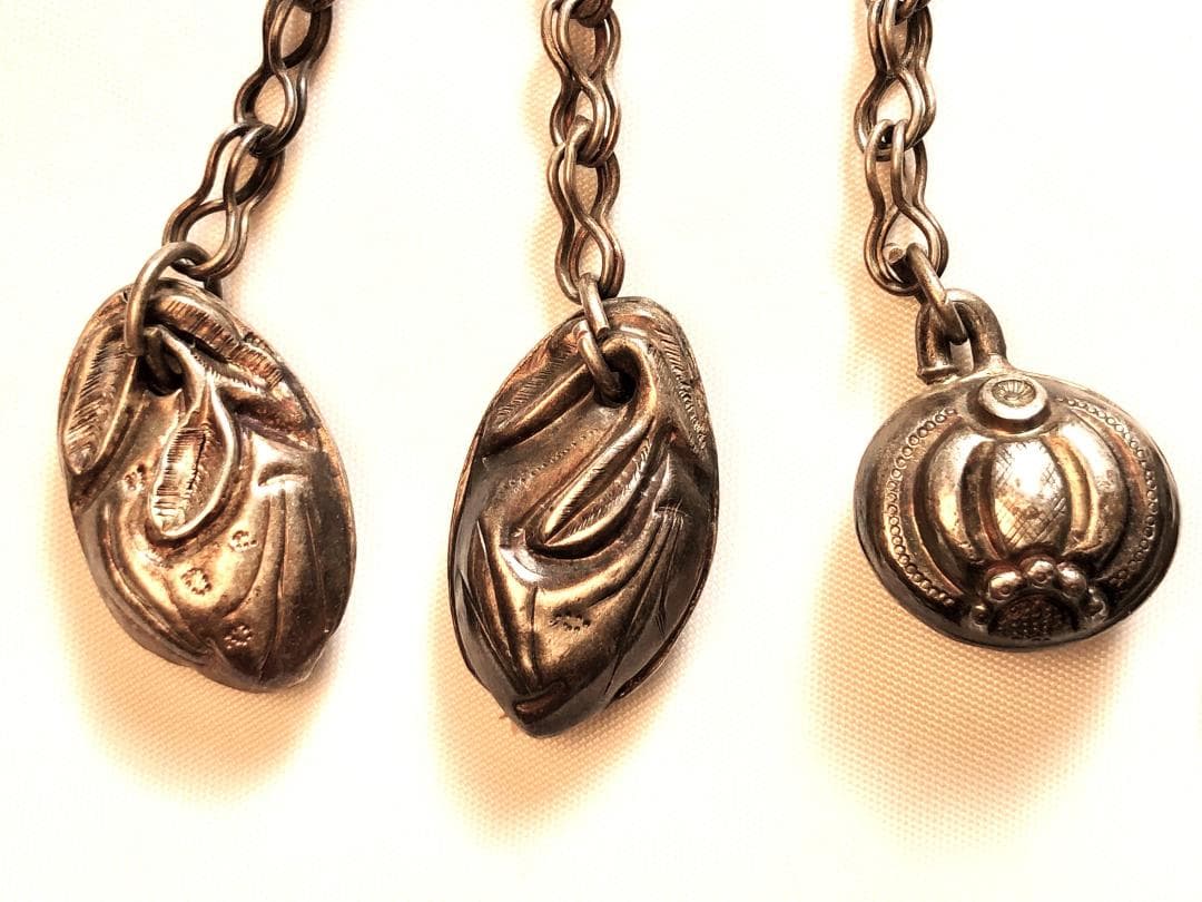 【 明~清代 银挂件 】　ペンダント　広州市文物　中華古玩