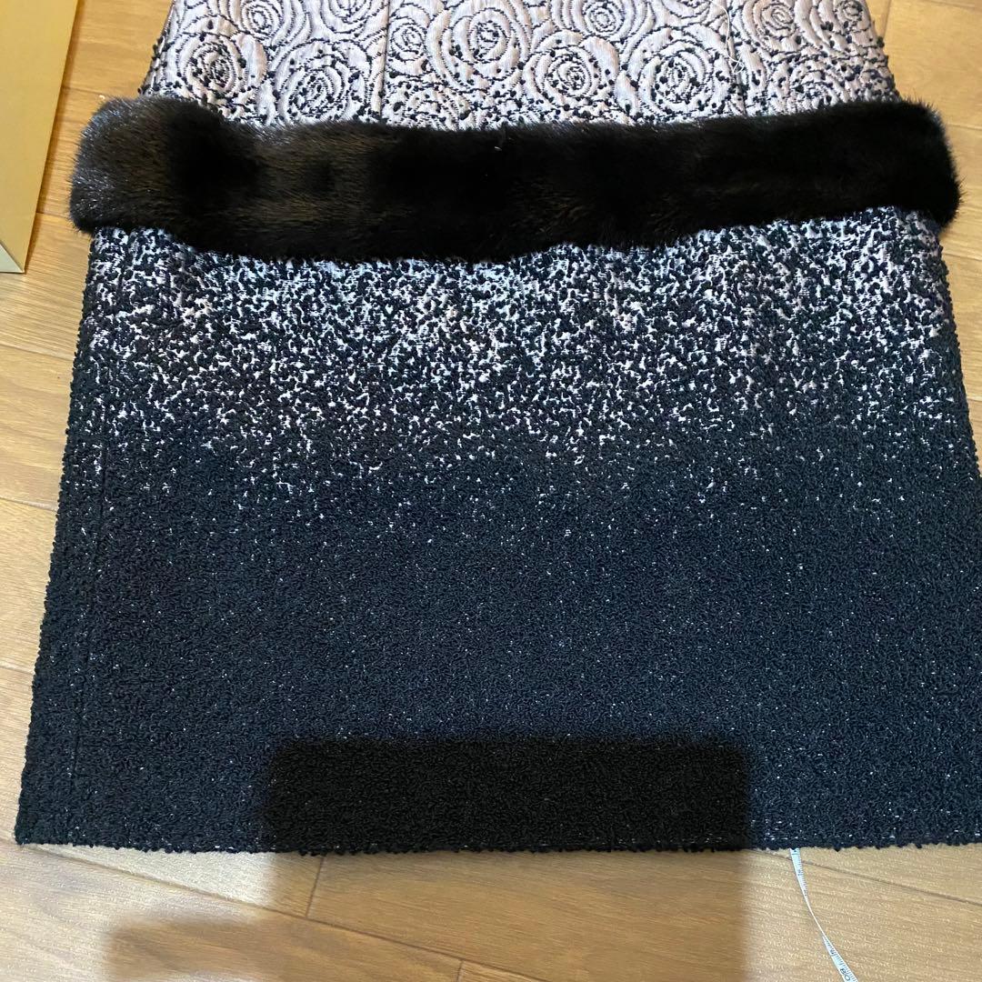 イタリー製　ツィード　ワンピース　パーティードレス　ミンク付き